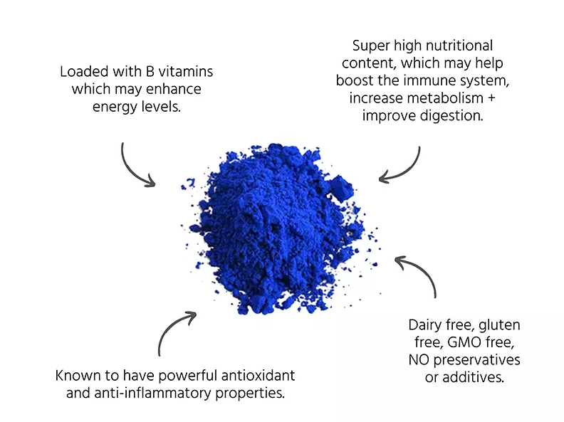 benefícios da espirulina azul